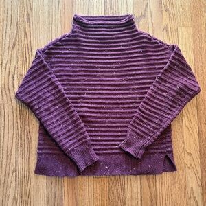 COURT & ROWE Speckled Ribbed Mock Neck Sweater - size small